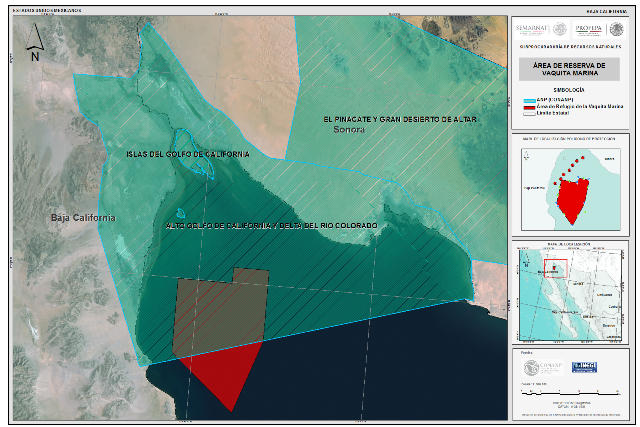 Mapa del Área de Refugio de Vaquita Marina