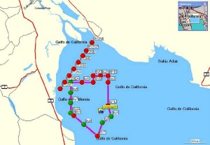 Mapa de ubicación de las boyas