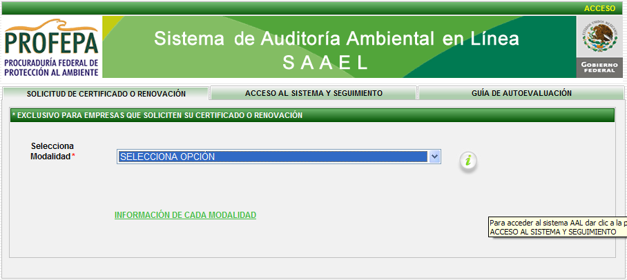 Sistema de Auditoria Ambiental en Línea Fase II